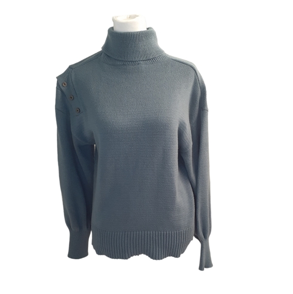 Kirundo sweater. Long sleeve turtleneck. Blueish green color. Nice Size M - Picture 2 of 8